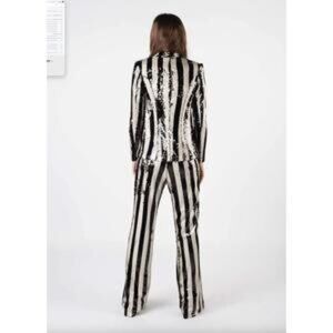 NEW ANY OLD IRON sequin trouser in black and white